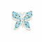 Blue Rhinestone Butterfly Brooch Pin Silver Accent For Costumes DIY 2 1/4 Inch X 1 3/4 Inch